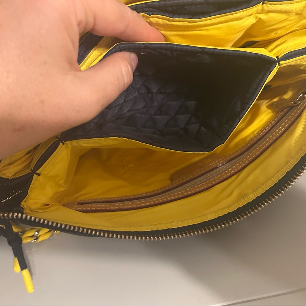 Navy, Yellow MZ Wallace Pippa Quilted Crossbody Bag - Picture 14 of 15